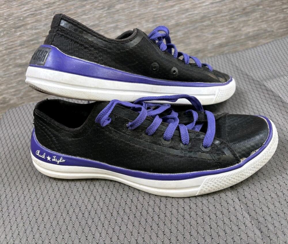 Converse Chuck Taylor All Star 126256C Black Purple Shoes Womens 8.5 Mens 6.5